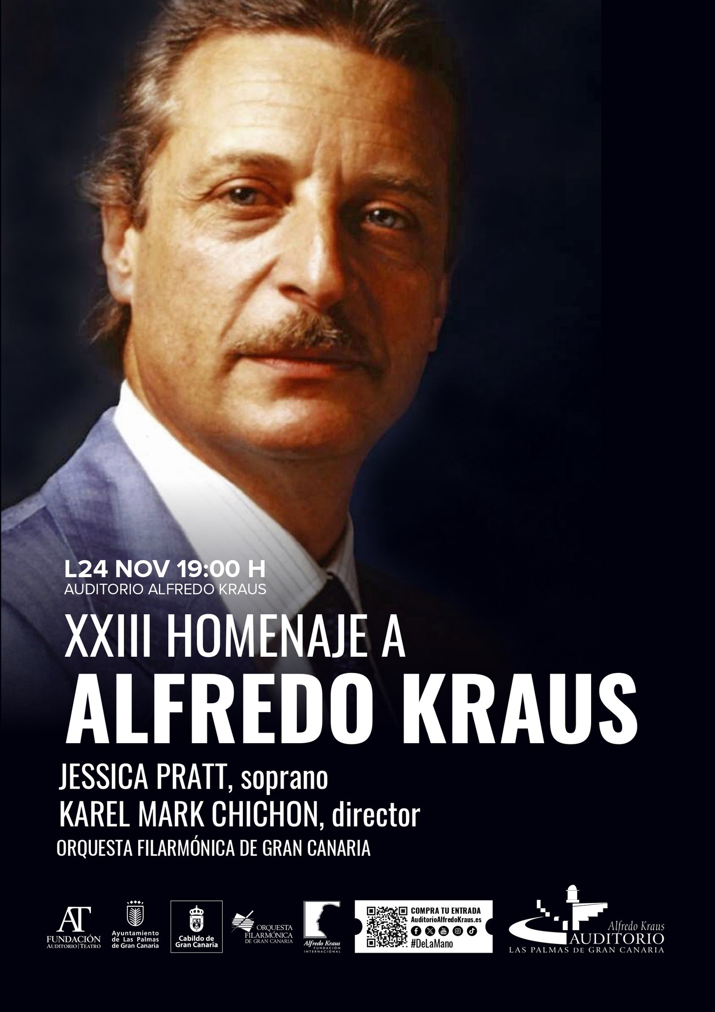 La FIAK conmemora el 98 aniversario del nacimiento de Alfredo Kraus con el tradicional concierto homenaje, una ofrenda floral y una conferencia